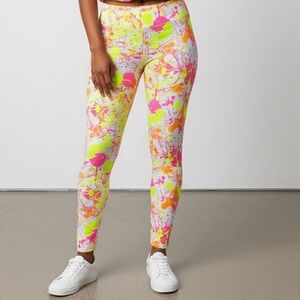 GOLDSHEEP Colorful Paint Splatter Graphics Leggings Women’s Small EUC